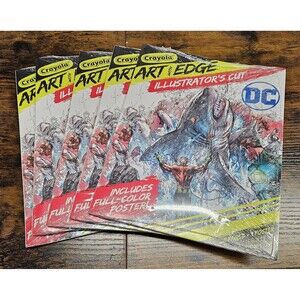 5 Crayola Art with Edge Justice League Coloring Comic Book DC + Poster New Lot